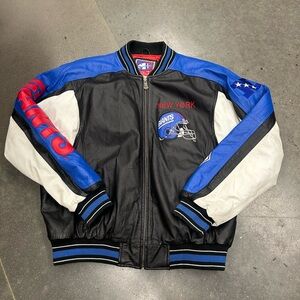 90's Vintage NFL New York Giants Leather Jacket SZ XL